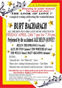 2020.04.24 Burt Bacharach Show Poster