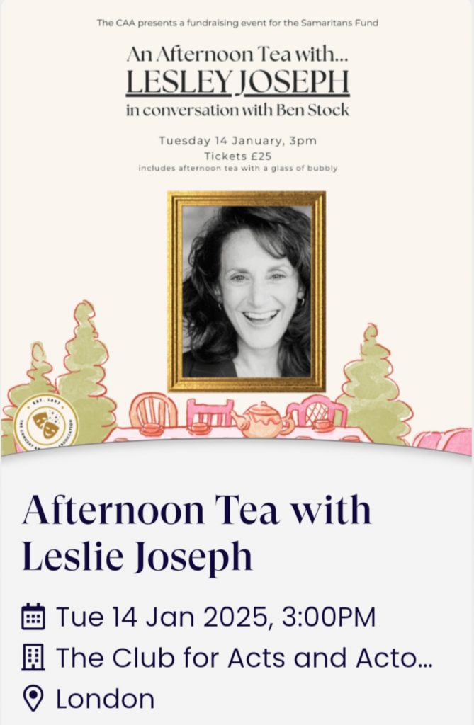 Afternoon Tea with Lesley Joseph at the CAA