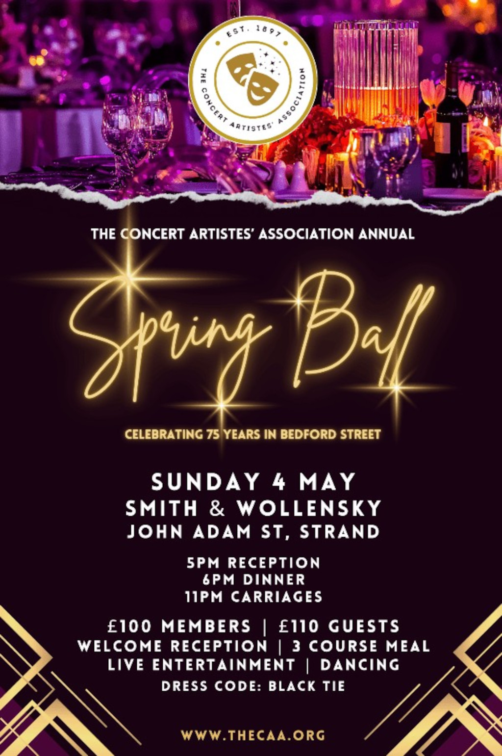 Poster for The CAA 1st annual spring ball 2025